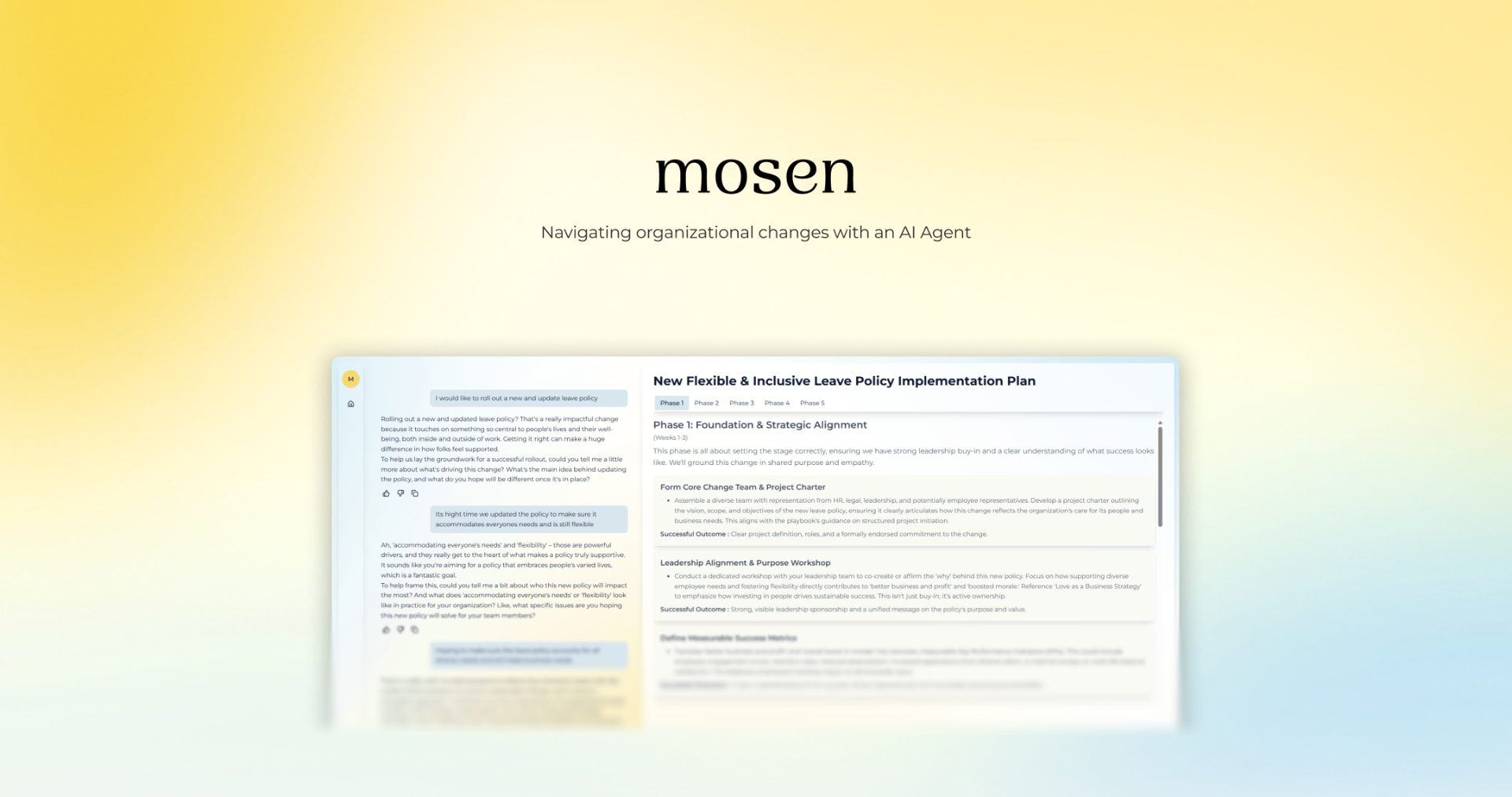 Mosen - Organizational change management with AI agents